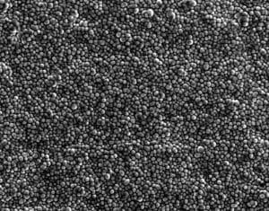 nodular thin dense chrome on surface seen at x500