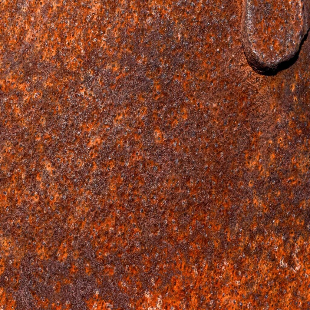 uniform corrosion of metal surface due to lack of nickel chrome plating
