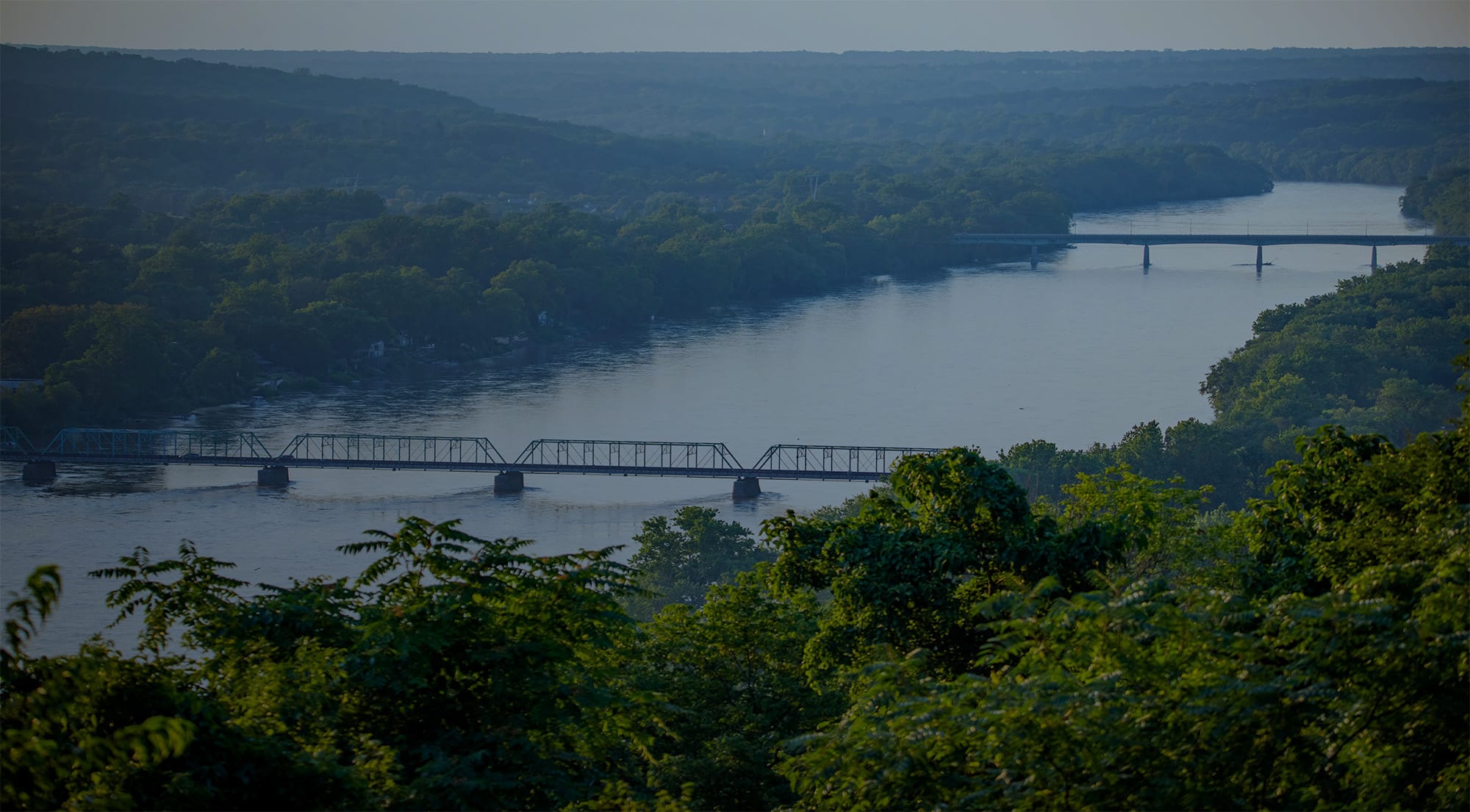 skyline view of river and bridges in Western Pennsylvania near Armoloy Pittsburgh