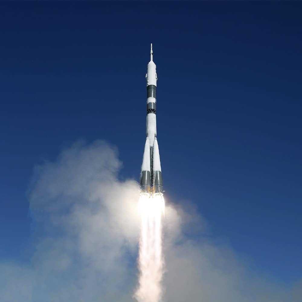 rocket lifting off into space