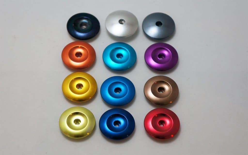 cnc turning machine parts anodized in various colors