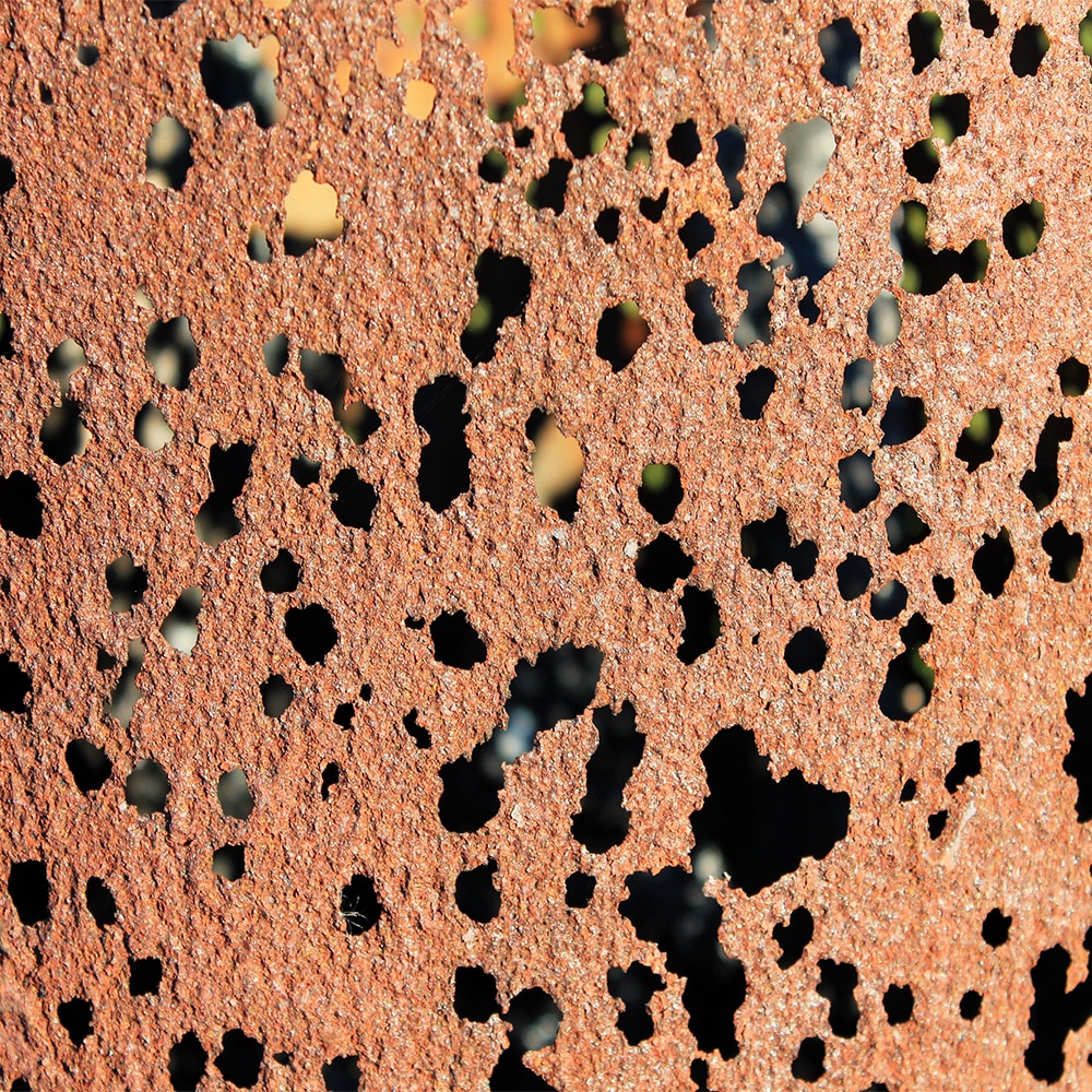 pitting corrosion on metal surface