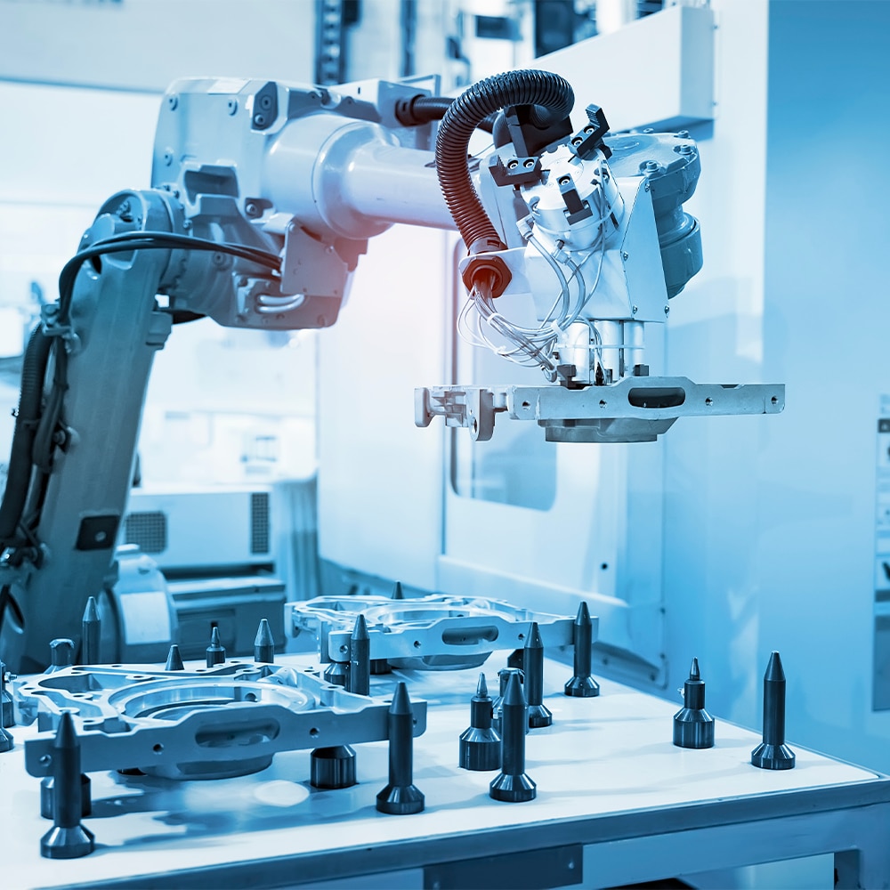 ASTM F519 industries smart robot with Armoloy coating working in automated factory
