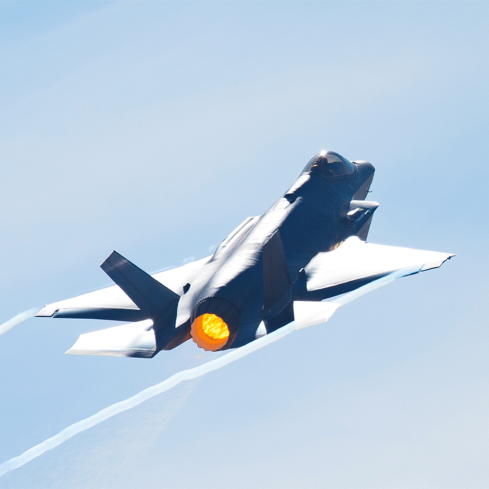 ITAR compliant F35 Lightning in mid flight