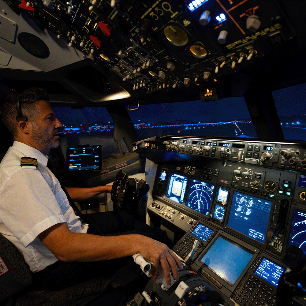 pilot in cockpit