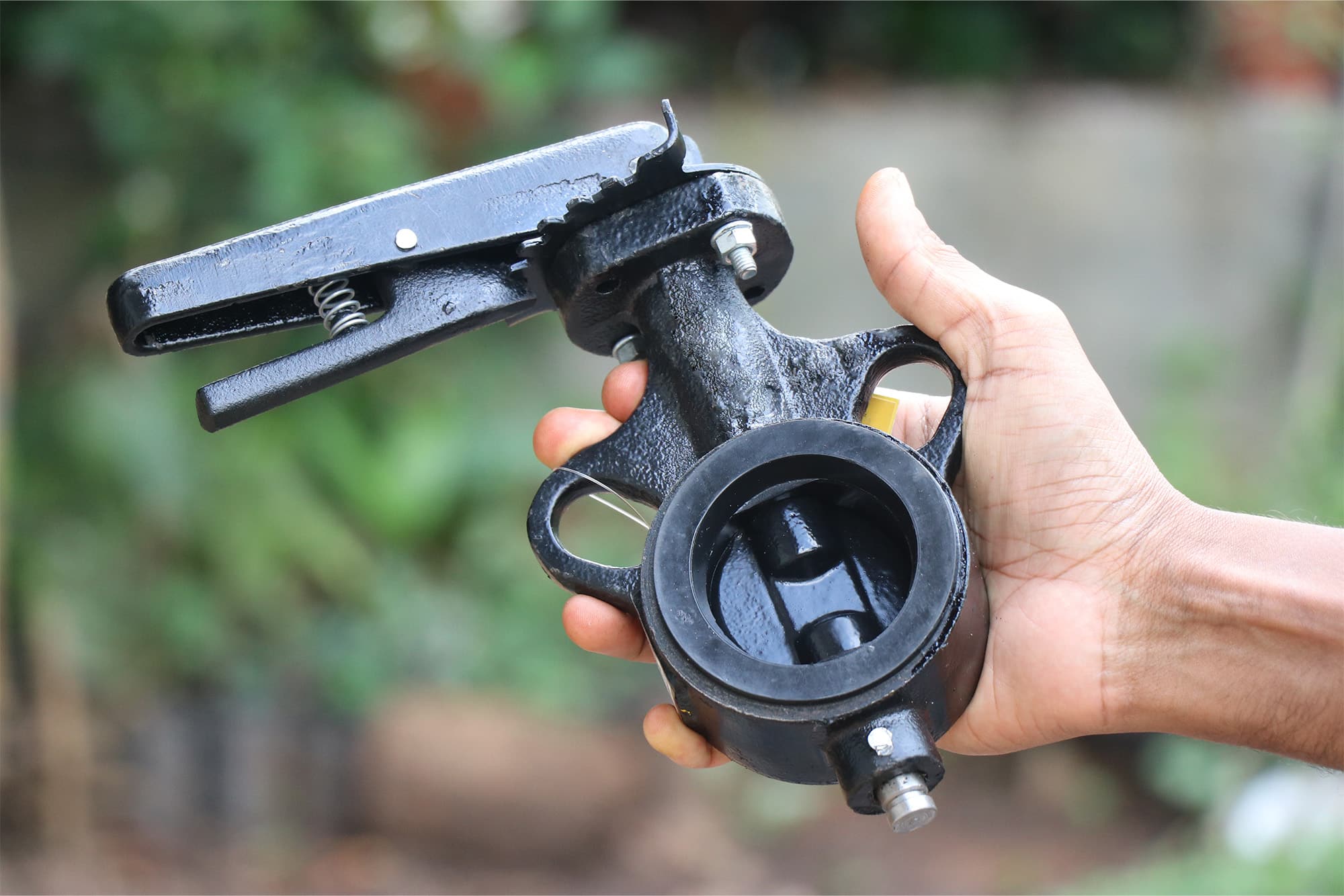 A cast-iron butterfly valve